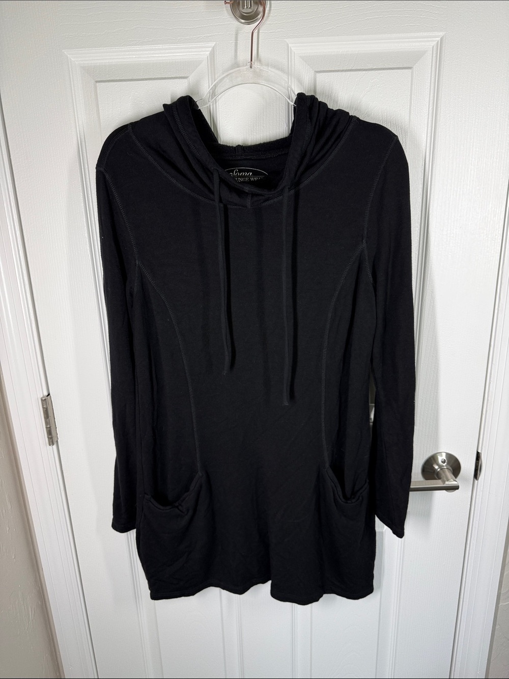 Soma black tunic length hooded sweatshirt loungewear soft size medium